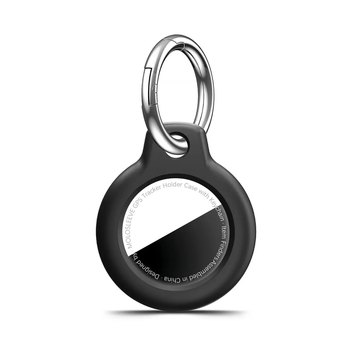 MOLOSLEEVE Black 4 Pack Keychain for AirTag 2nd Gen & 1st Gen | Shockproof Protective Cover - main product image