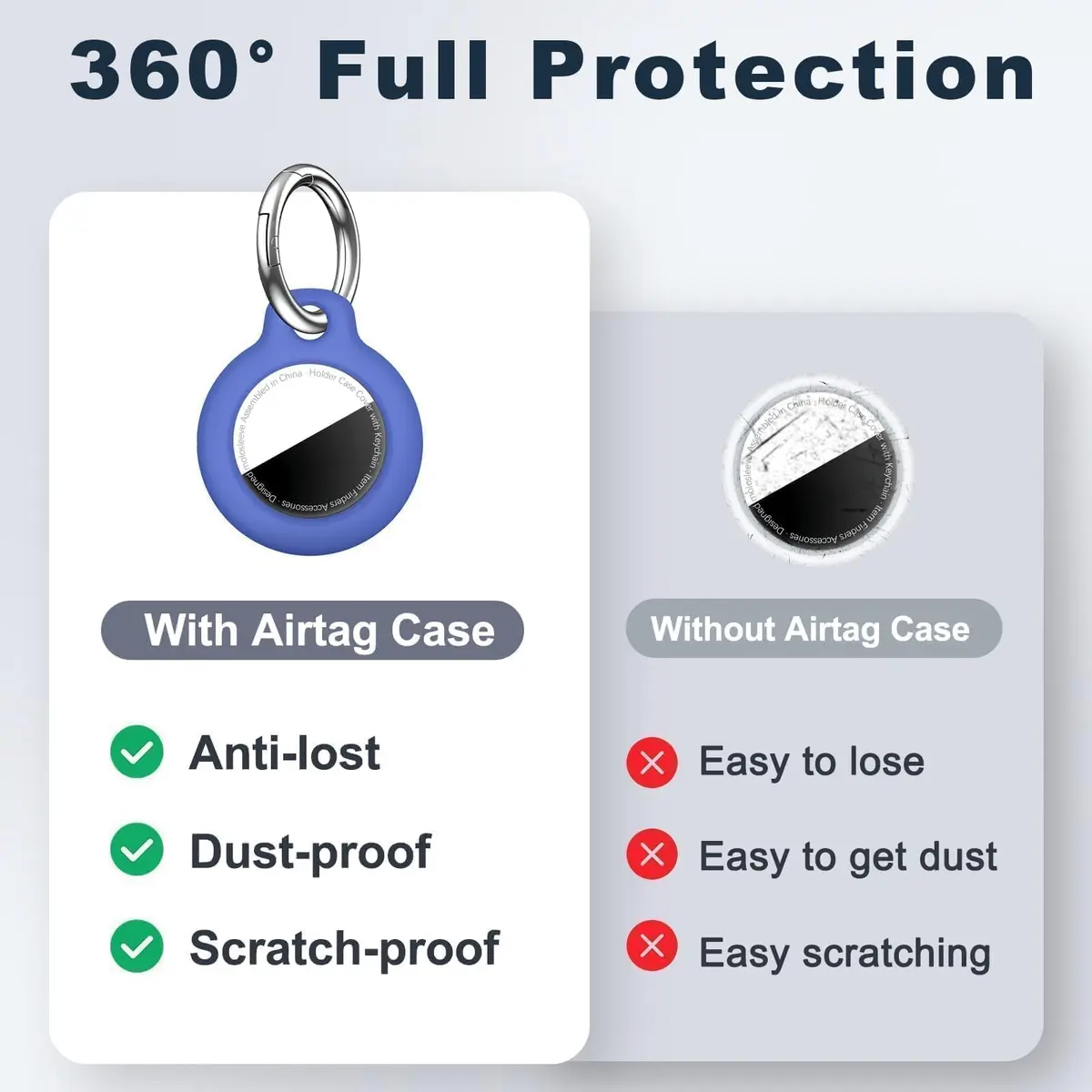 MOLOSLEEVE Keychain for AirTag 2nd Gen & 1st Gen | Shockproof & Anti-Scratch Blue - view 4