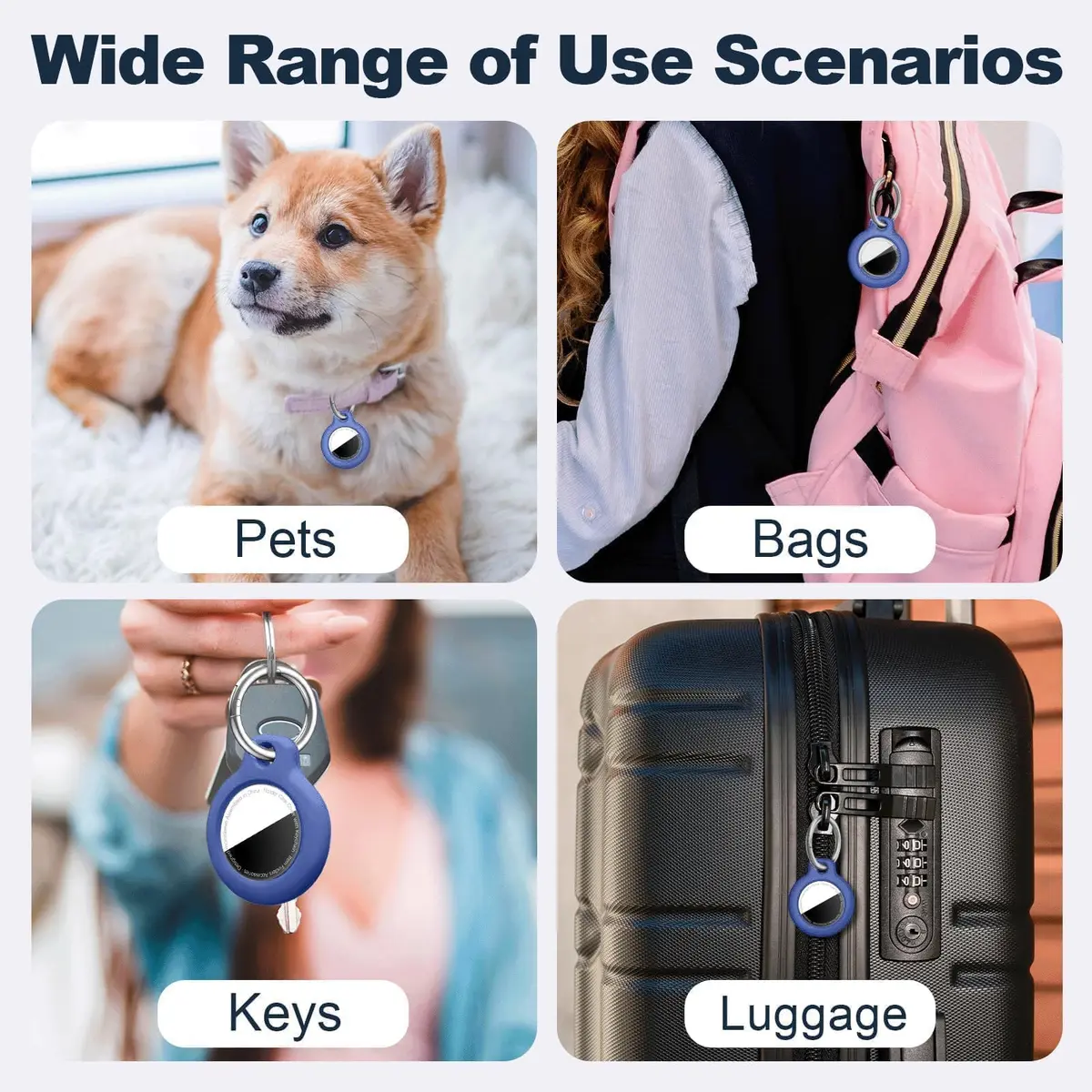 MOLOSLEEVE Keychain for AirTag 2nd Gen & 1st Gen | Shockproof & Anti-Scratch Blue - view 6