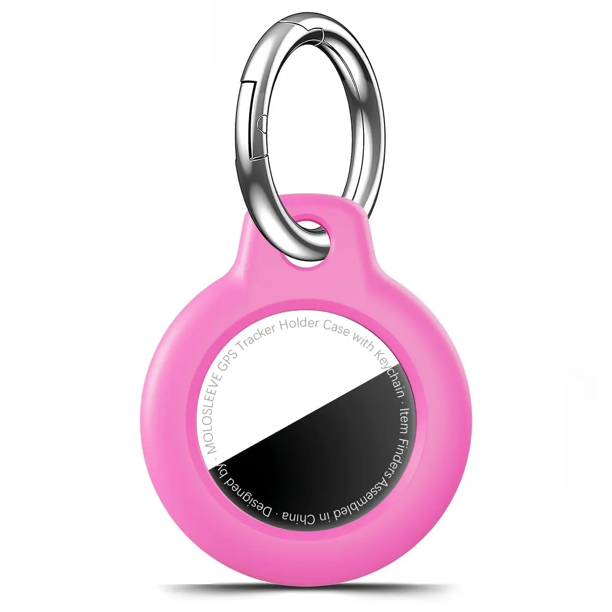 MOLOSLEEVE AirTag Keychain Case for 1st & 2nd Gen | Rose Red Hard PC Protective Cover - main product image