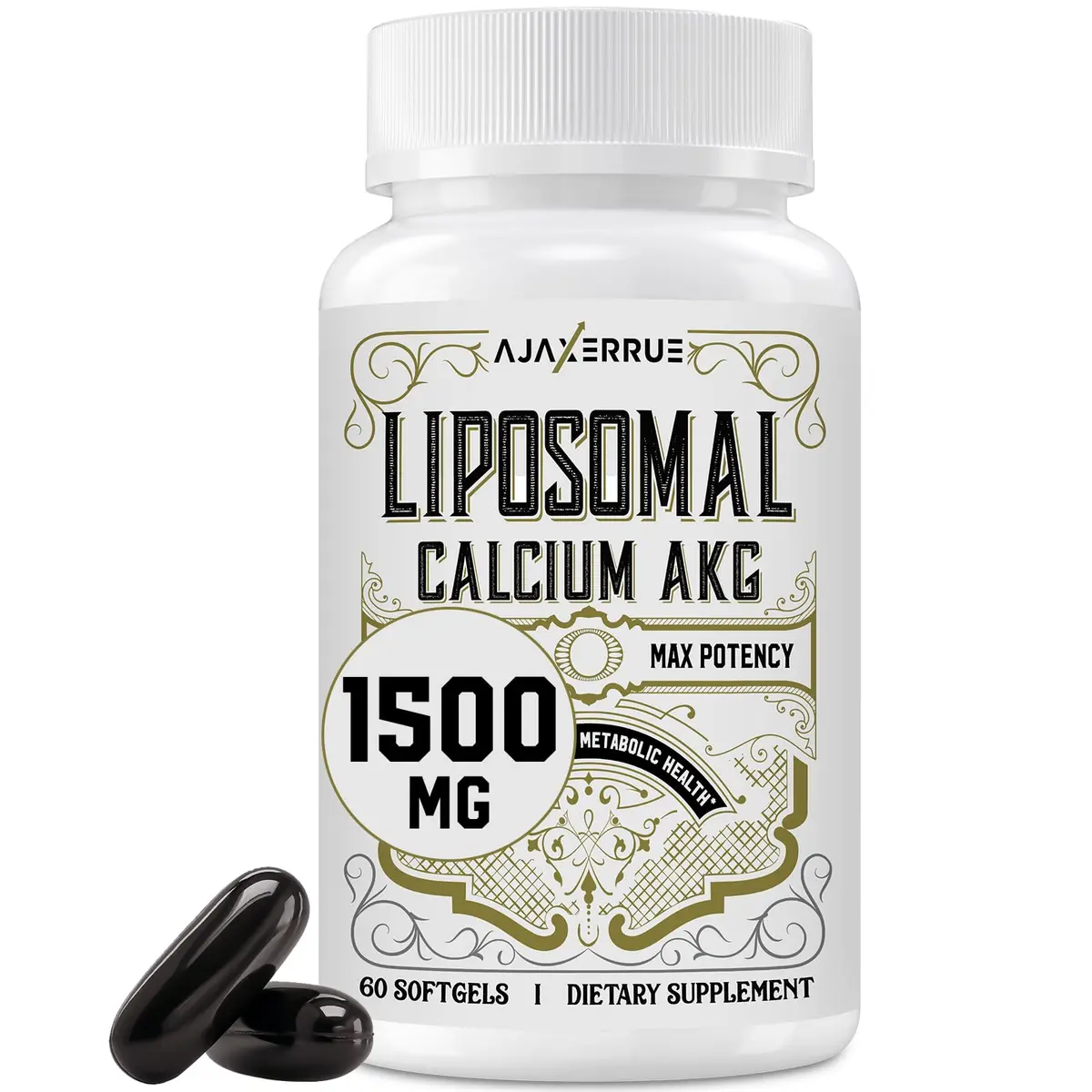 AJAXERRUE Liposomal Calcium AKG Supplement 1500 MG | High Absorption for Longevity & Energy - main product image