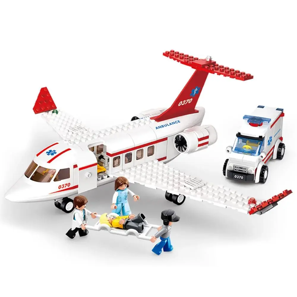 ENHANA City Airplane Station Toy with Ambulance & Workers | 335 Pieces (156 g) - main product image