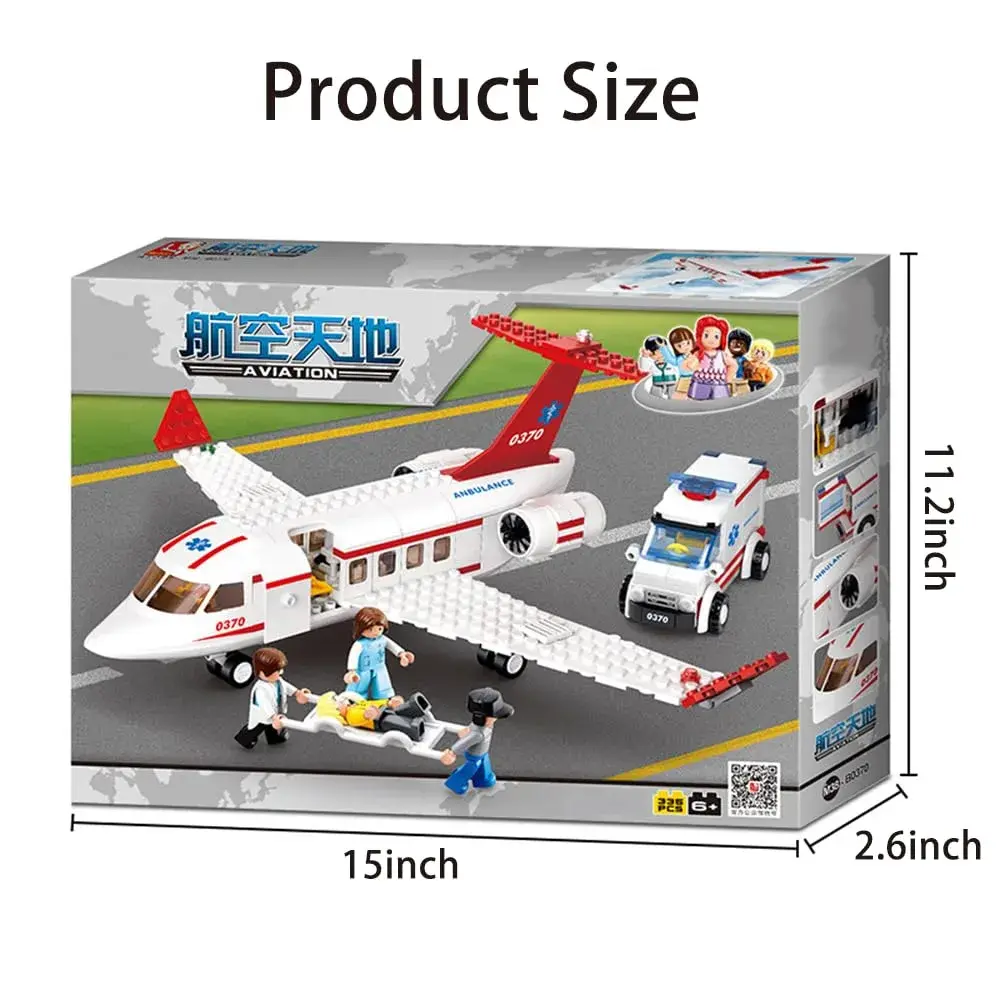 ENHANA City Airplane Station Toy with Ambulance & Workers | 335 Pieces (156 g) - view 7