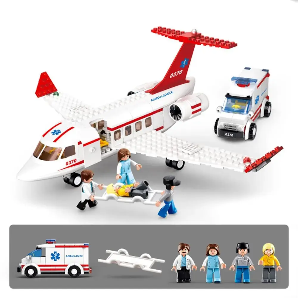 ENHANA City Airplane Station Toy with Ambulance & Workers | 335 Pieces (156 g) - view 3