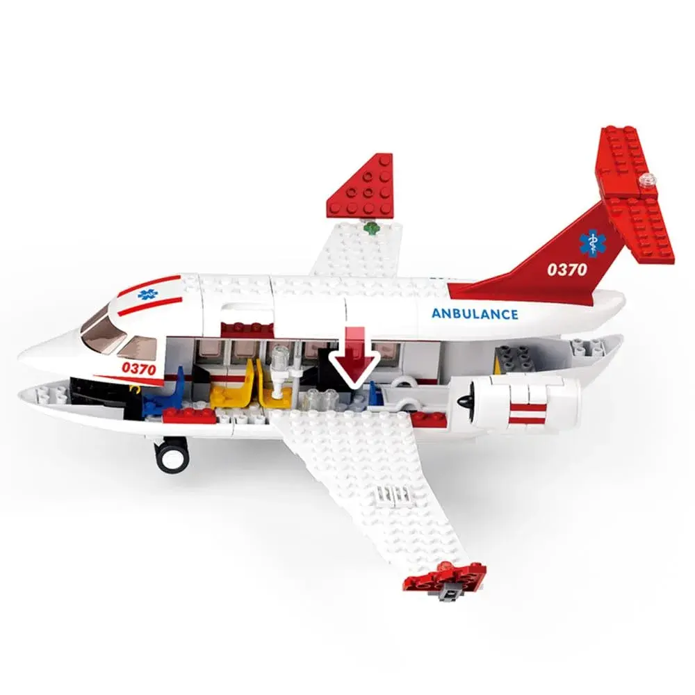 ENHANA City Airplane Station Toy with Ambulance & Workers | 335 Pieces (156 g) - view 4