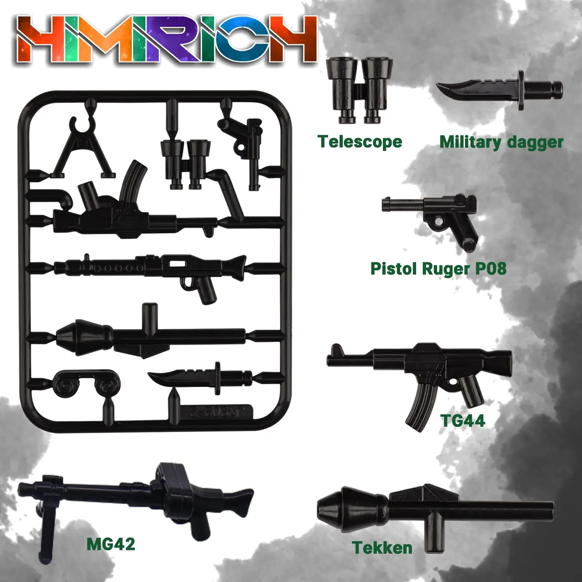HIMIRICH Military Weapons Pack Accessories Kits Toys, 41 Pcs | Safe, Compatible with Major Brands, for Boys 6+ - view 4