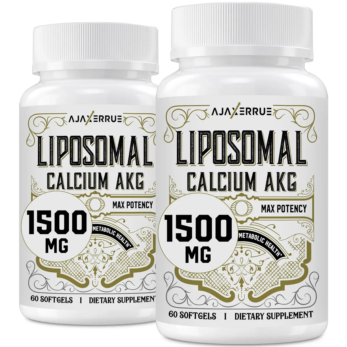 AJAXERRUE Liposomal Calcium AKG Supplement 1500 MG | High Absorption for Longevity & Energy - main product image