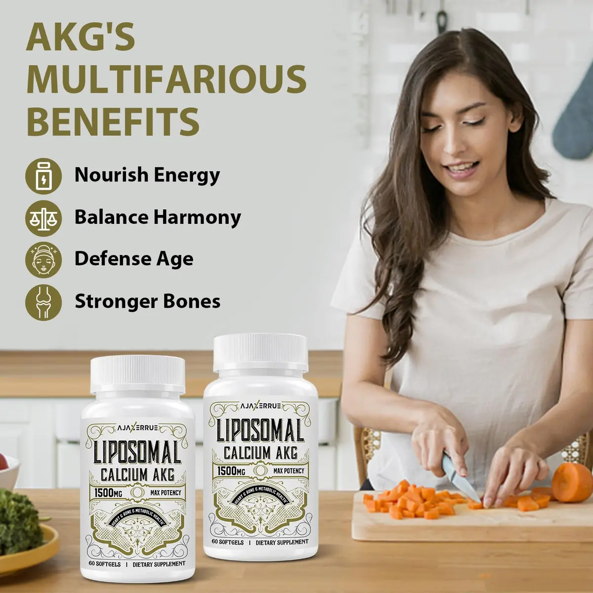 AJAXERRUE Liposomal Calcium AKG Supplement 1500 MG | High Absorption for Longevity & Energy - view 6