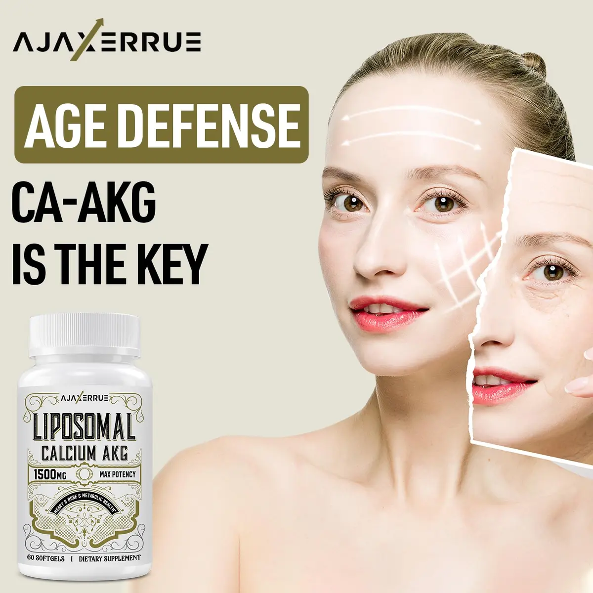 AJAXERRUE Liposomal Calcium AKG Supplement 1500 MG | High Absorption for Longevity & Energy - view 7