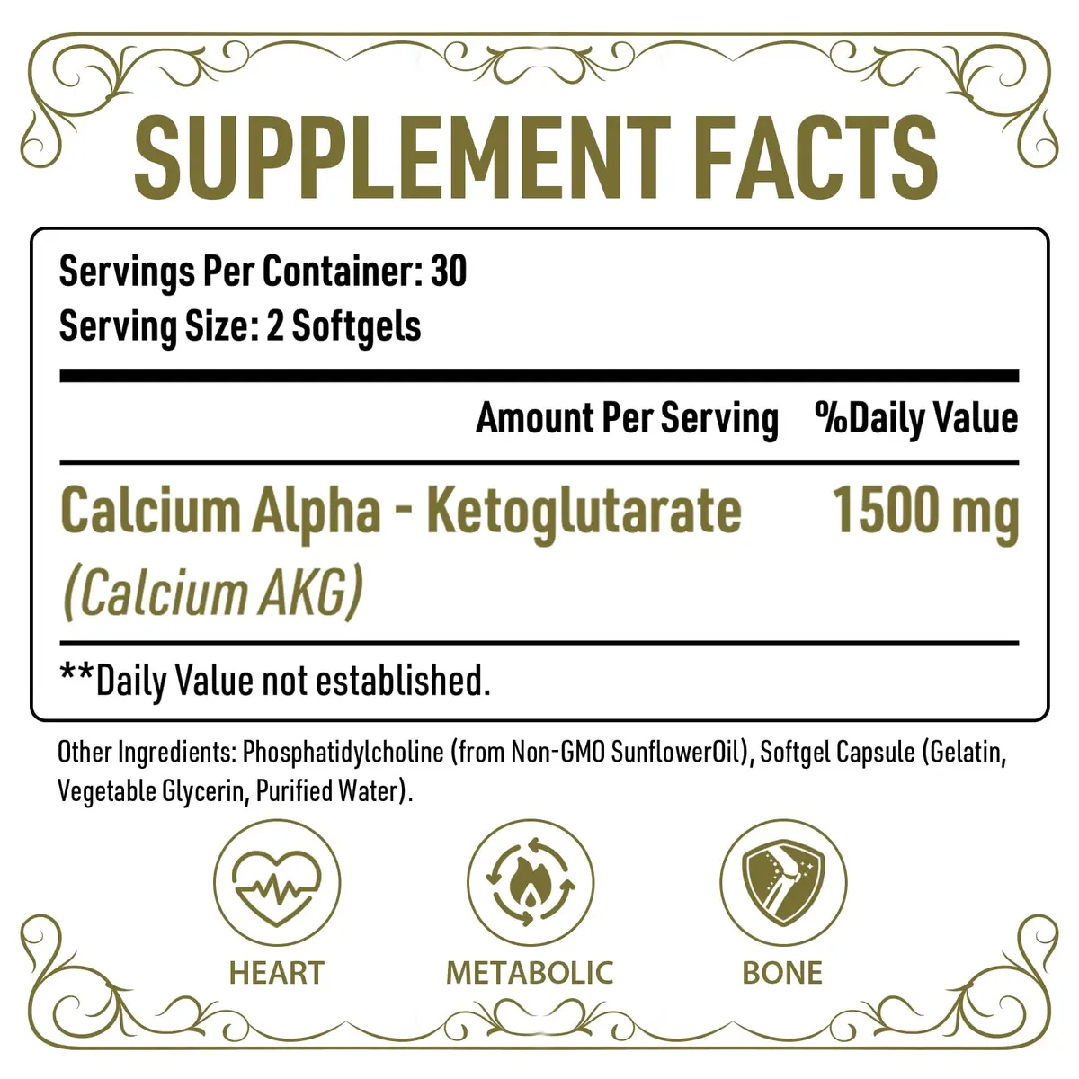 AJAXERRUE Liposomal Calcium AKG Supplement 1500 MG | High Absorption for Longevity & Energy - view 2