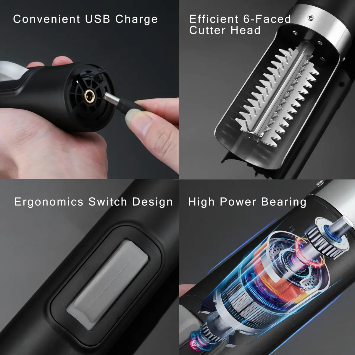 YiDeyuLL Electric Fish Scaler 29.21cm (11.5 inches) Black | Removes Scales Effortlessly - view 3