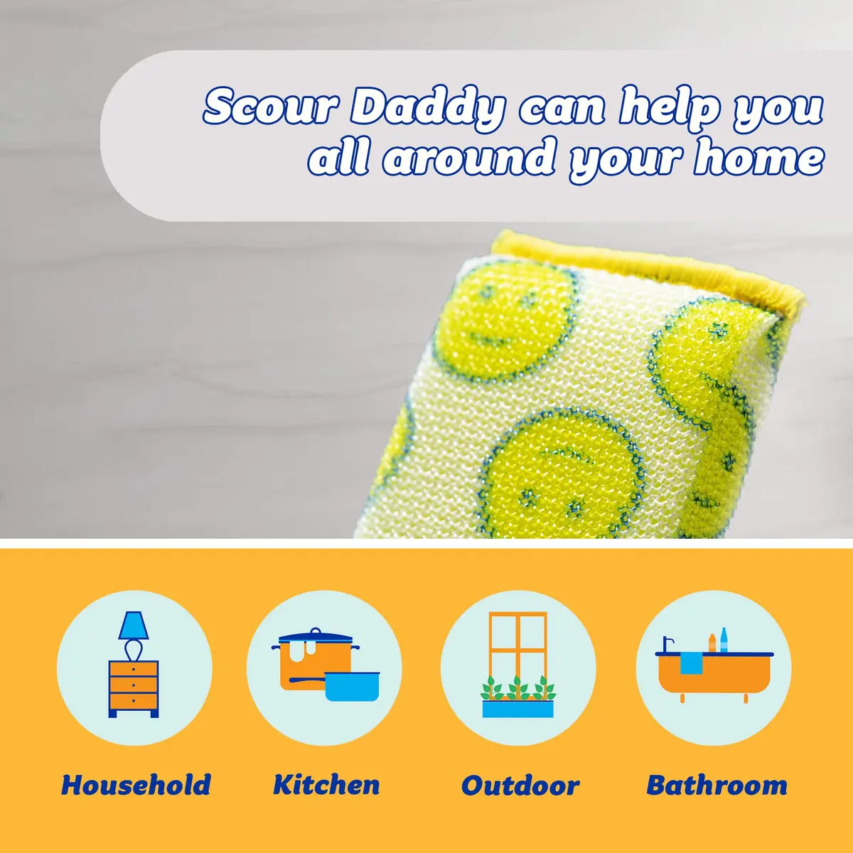 Scrub Daddy Scour Daddy XL | Heavy Duty Non Scratch Mesh Sponge for Kitchen & Bathroom Cleaning - view 3