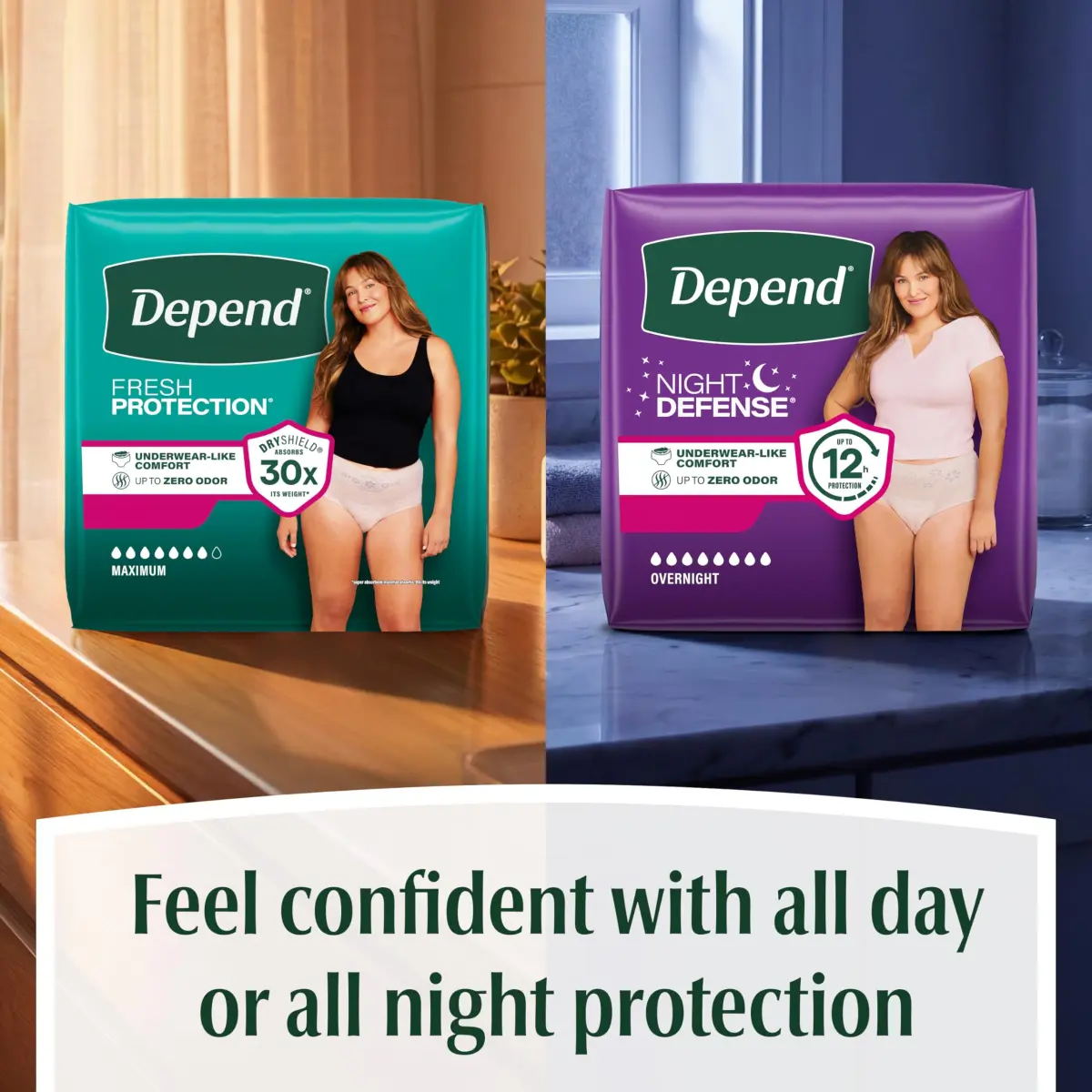Depend Night Defense Adult Incontinence Underwear for Women, Small, 26 Count | Up to 12 Hours Overnight Protection - view 9