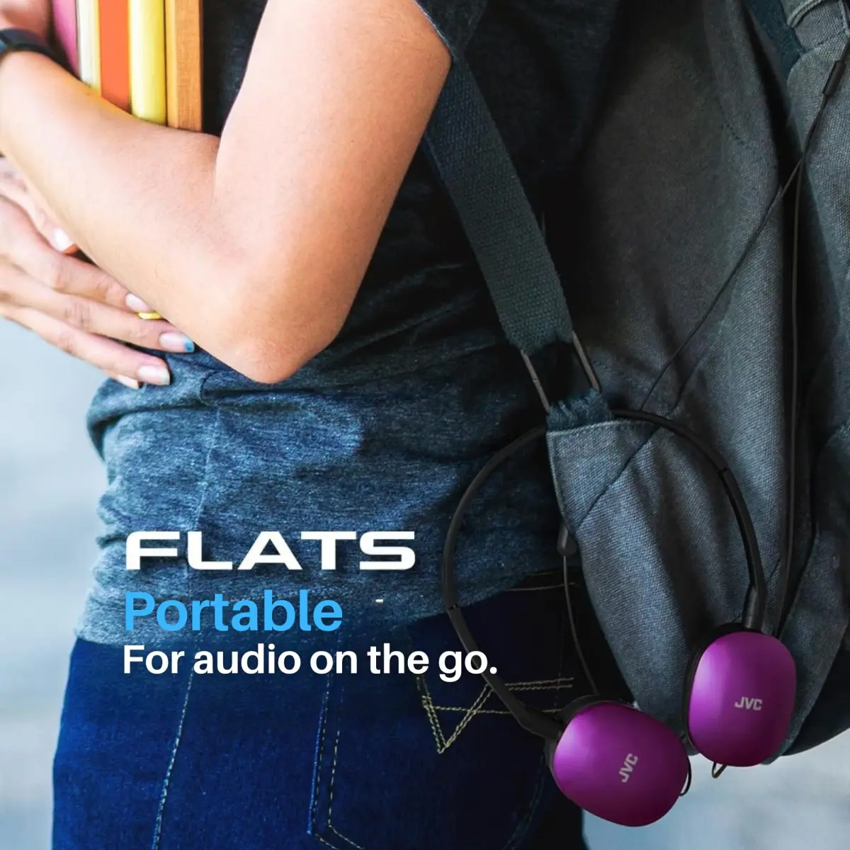JVC Flats On-Ear Wired Headphones with Mic & Remote, 30mm Driver, Foldable Design, 1.2m (3.94ft) Cable | Powerful Sound for Calls & Music - view 5