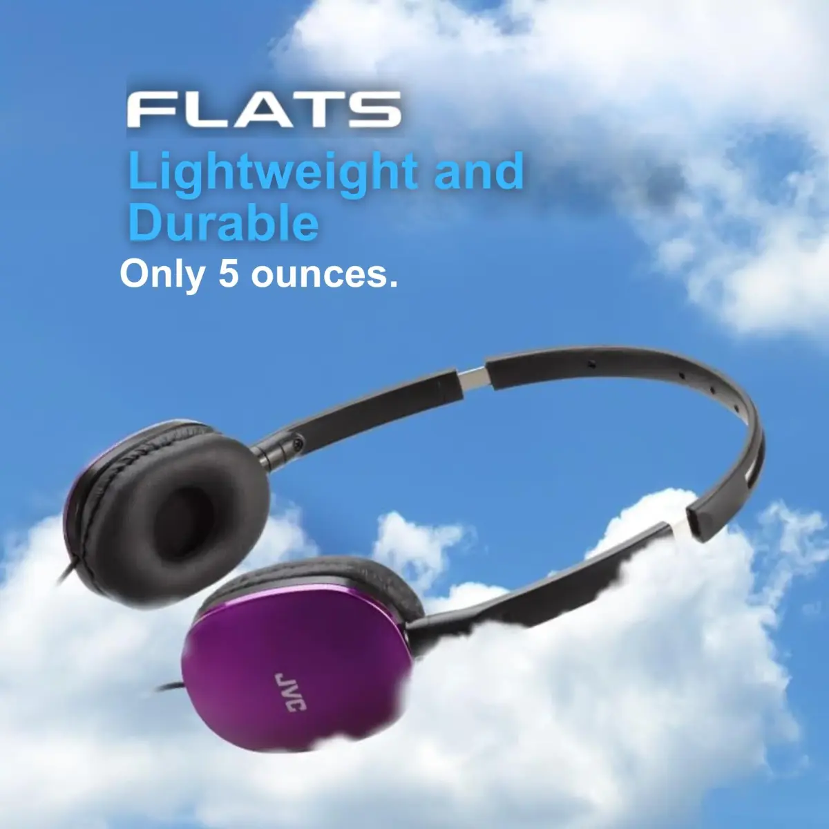 JVC Flats On-Ear Wired Headphones with Mic & Remote, 30mm Driver, Foldable Design, 1.2m (3.94ft) Cable | Powerful Sound for Calls & Music - view 6