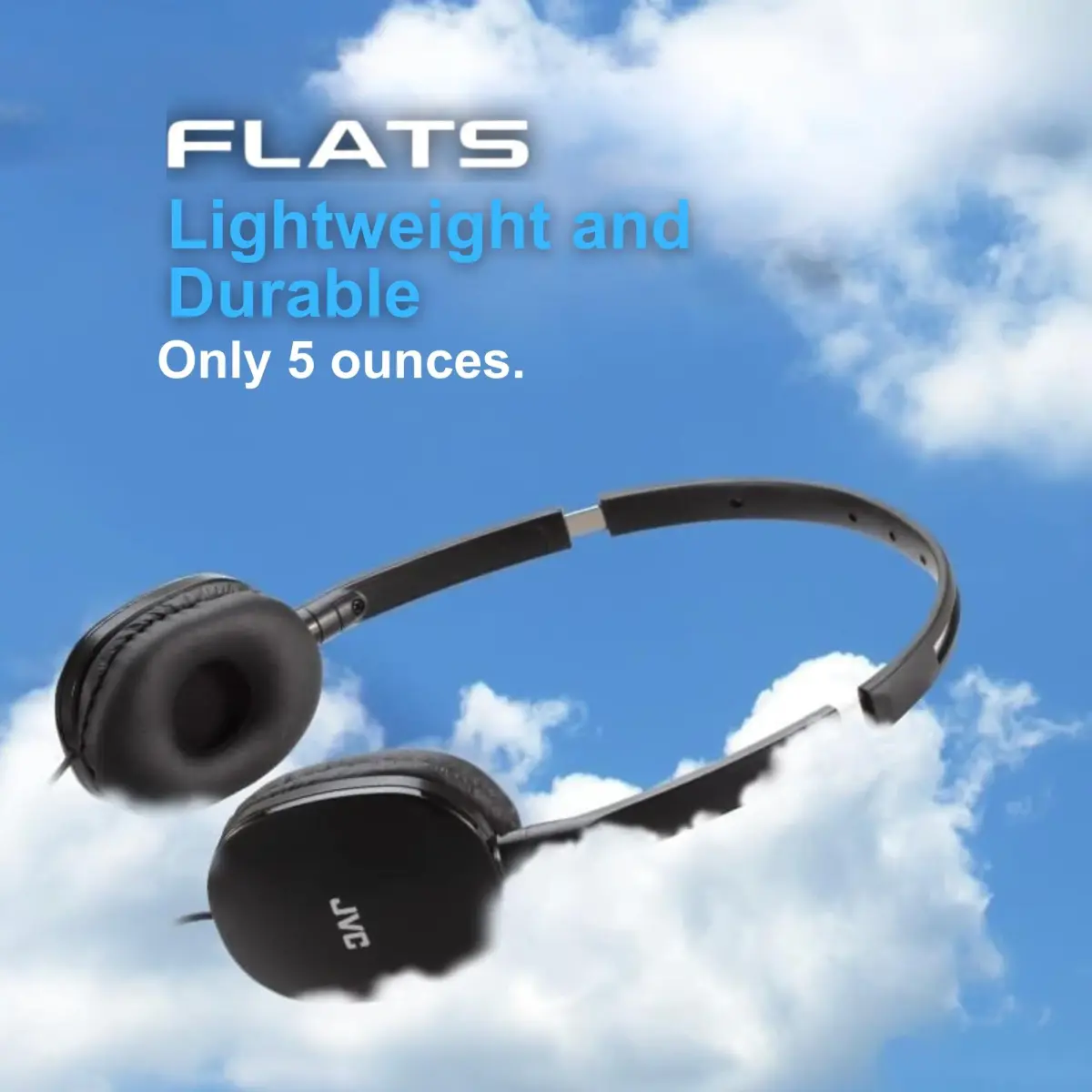 JVC Flats Foldable On-Ear Headphones with Mic & Remote, 30mm Drivers, Adjustable Black | Wired Headset for Calls & Music - view 6