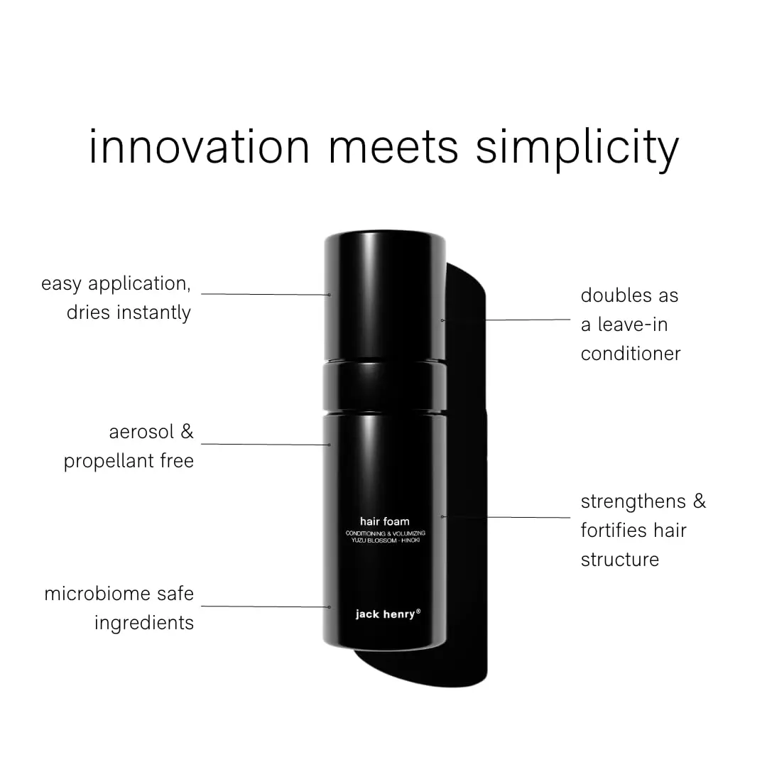 Jack Henry Volumizing Hair Mousse, Polymer Free Meadowfoam Foam, 3.3 oz | Touchable Volume & Conditioning - view 2