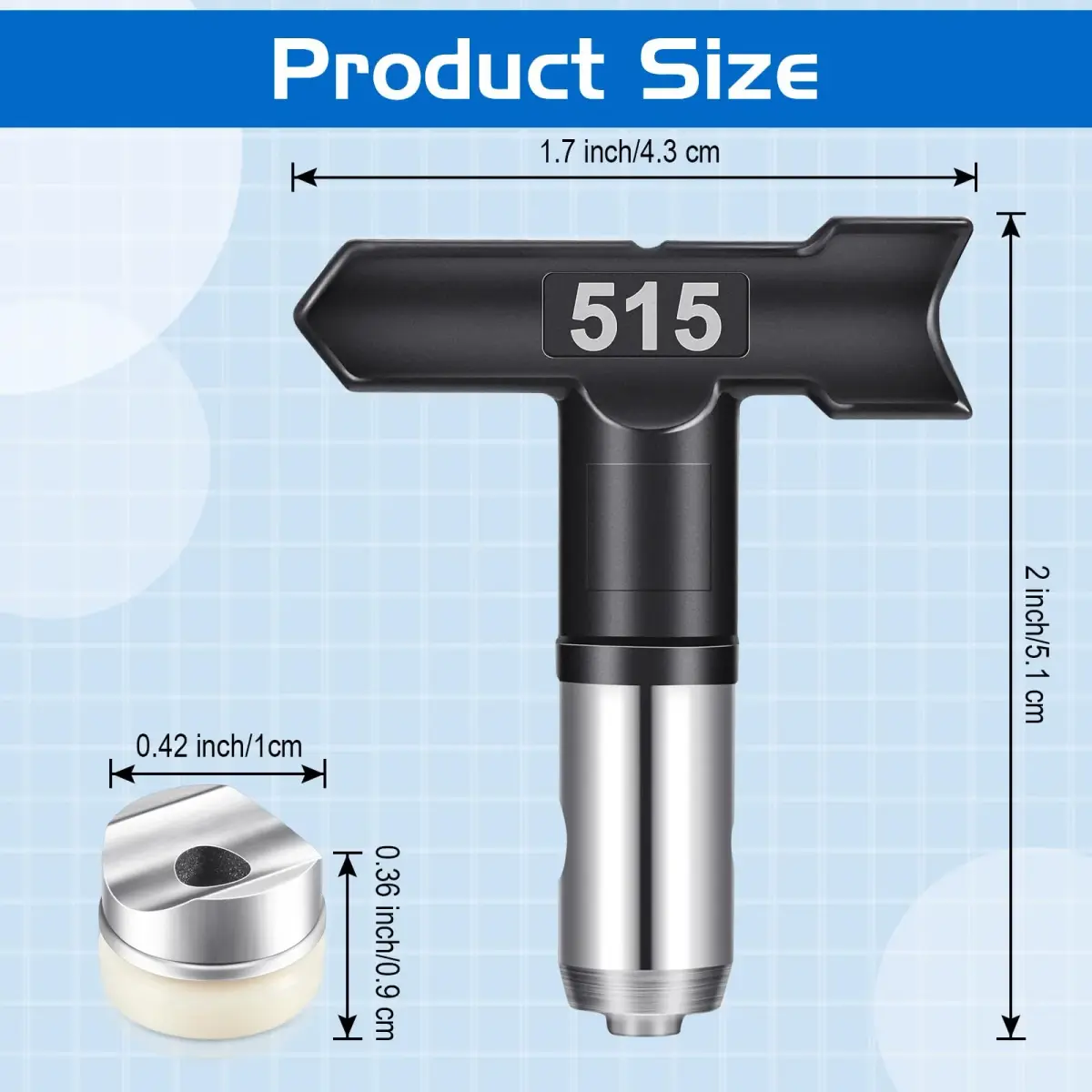 Zhengmy Airless Paint Sprayer Tips 12 Pcs (211-523) | 1/4" NPT Stainless Steel Nozzles for Home & Industrial Painting - view 3