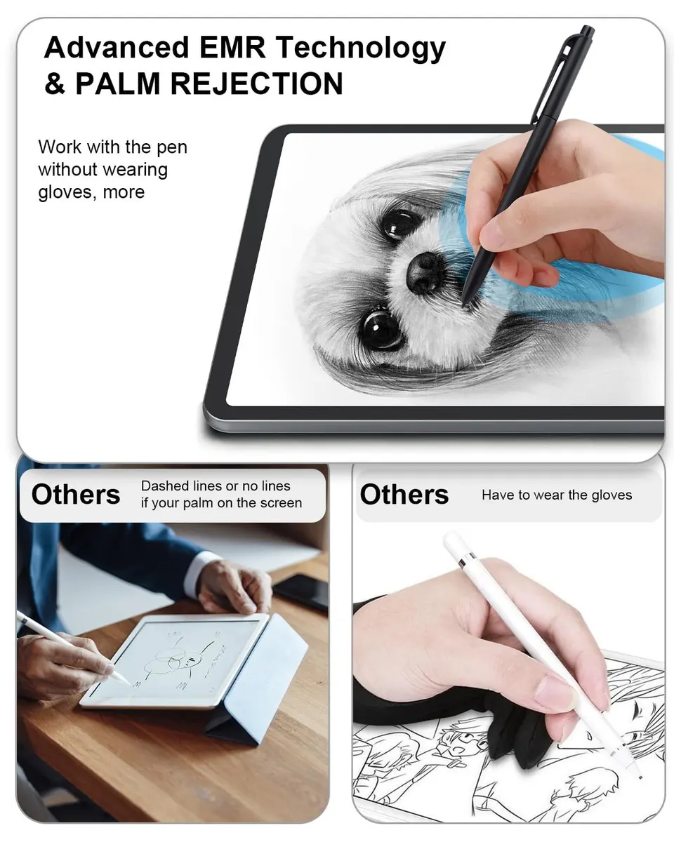 Whaleme EMR Stylus with Eraser, 4096 Pressure Pen for reMarkable 2 | Palm Rejection & Tilt Support - view 5