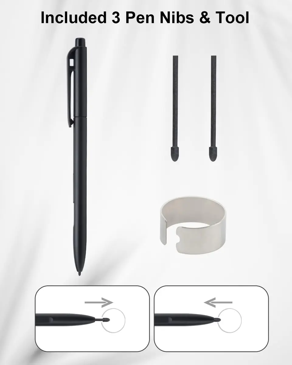 Whaleme EMR Stylus with Eraser, 4096 Pressure Pen for reMarkable 2 | Palm Rejection & Tilt Support - view 7