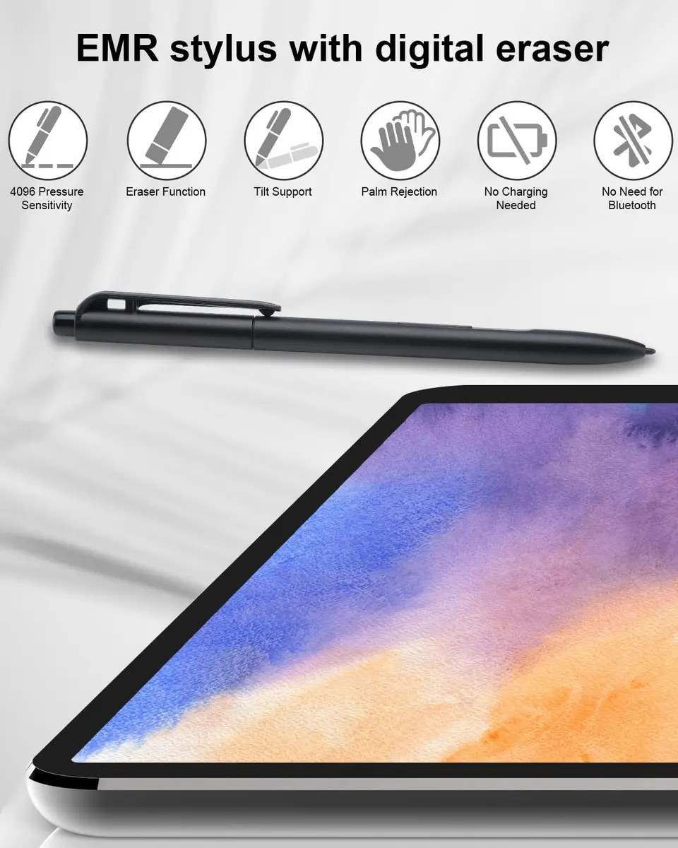 Whaleme EMR Stylus with Eraser, 4096 Pressure Pen for reMarkable 2 | Palm Rejection & Tilt Support - view 2