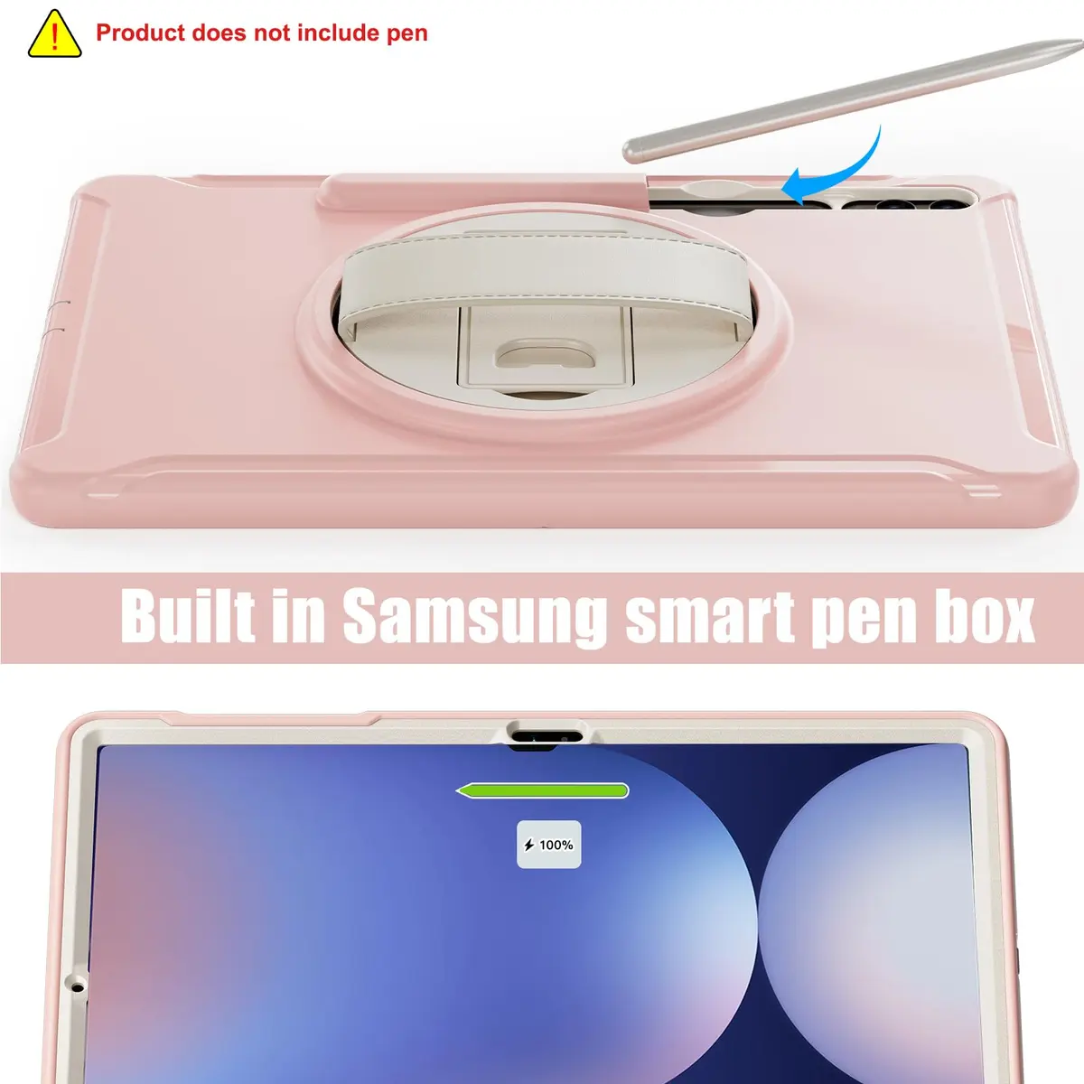 Junfire Protective Case for Samsung Galaxy Tab S9 Plus/S8 Plus/S7Plus/S7FE/S9 FE Plus | 12.4'' Tablet Cover with Kickstand & Stylus Holder - view 5