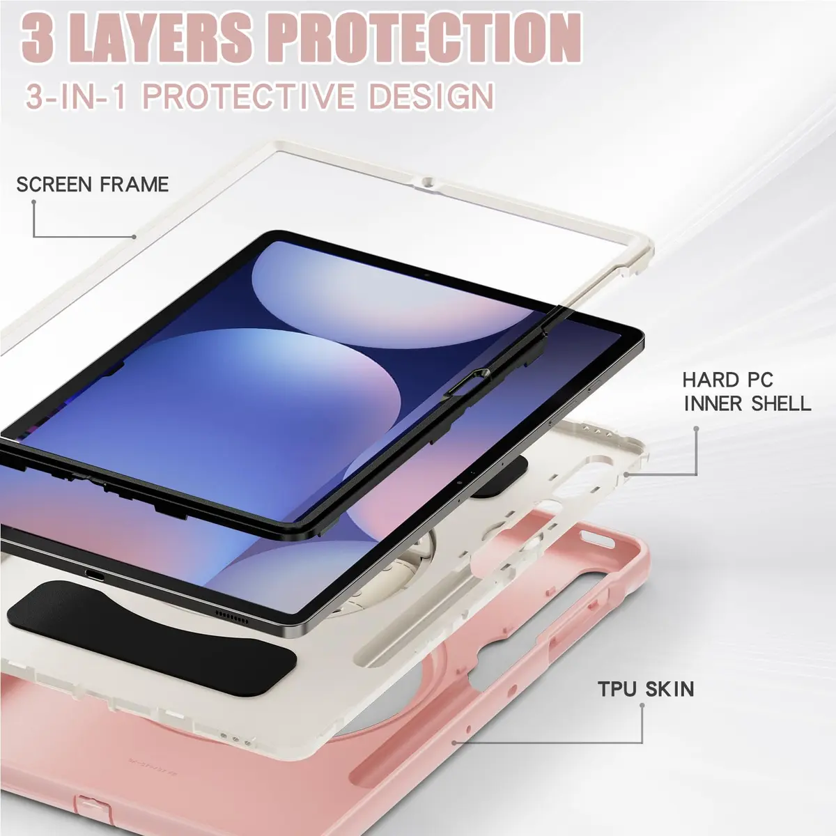 Junfire Protective Case for Samsung Galaxy Tab S9 Plus/S8 Plus/S7Plus/S7FE/S9 FE Plus | 12.4'' Tablet Cover with Kickstand & Stylus Holder - view 8