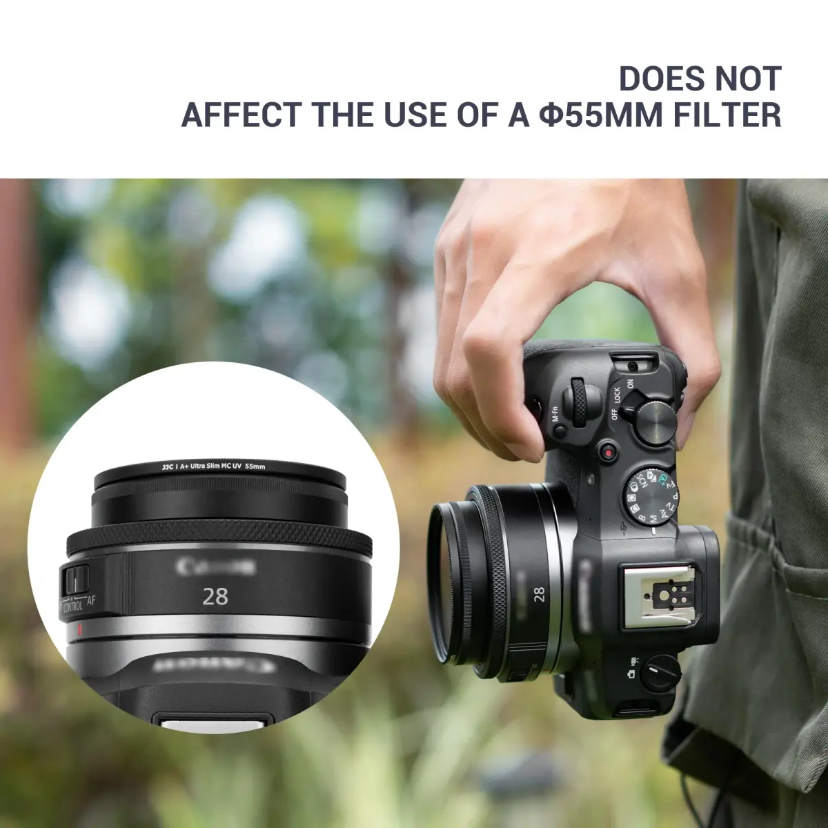 JJC EW-55 Lens Hood for Canon RF 28mm f/2.8 STM, 55mm Filter/Cap Compatible | Aluminum Alloy, Flare Reduction - view 4