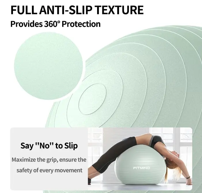 FITMIND Extra Thick Exercise Ball 65cm | Anti-Burst, Slip-Resistant, Pregnancy Support - view 2