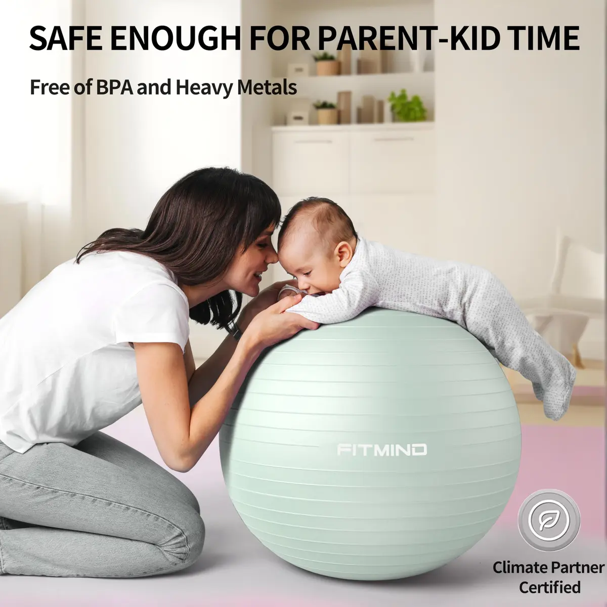 FITMIND Extra Thick Exercise Ball 65cm | Anti-Burst, Slip-Resistant, Pregnancy Support - view 5