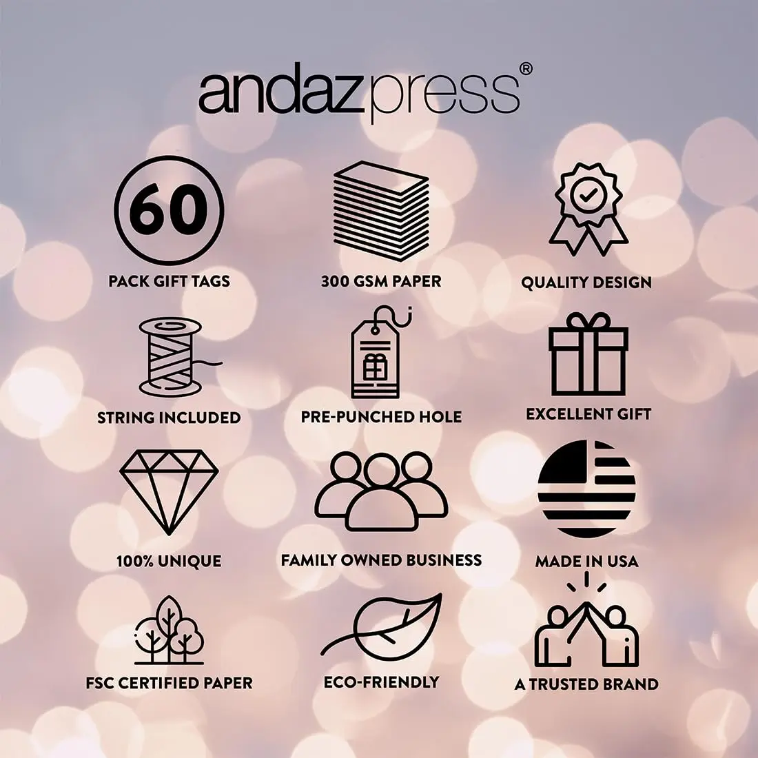Andaz Press 60-Pack Personalized Bar/Bat Mitzvah Favor Tags with String | Custom Name & Star of David, 2x3.75" - view 6