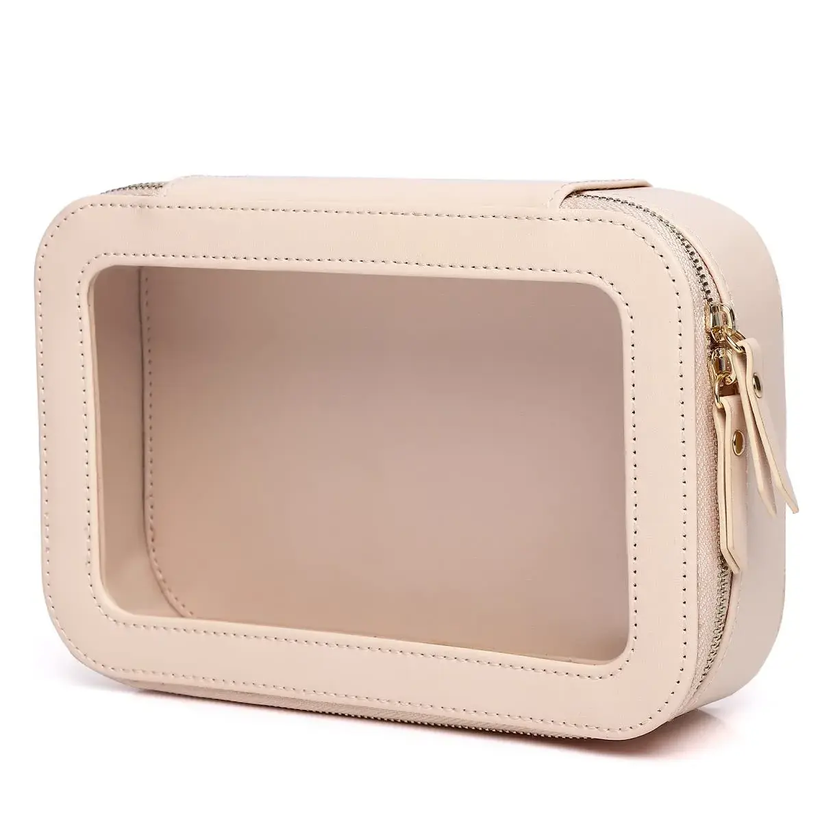 Pinkmik Pink Small Clear Makeup Bag - TSA Approved Travel Cosmetic Case - main product image