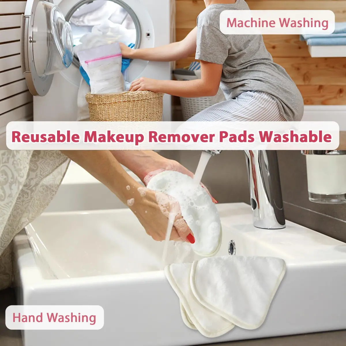 Natwag Makeup Remover Cloths 15cm x 15cm (6" x 6") | Gentle Microfiber Face Washcloths for All Skin Types, 12 Pack - view 7