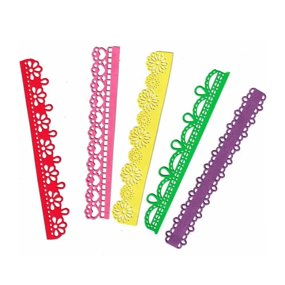 NVZBL 5pcs Lace Border Cutting Dies, Flower Love Heart Lace Die Cuts 12cm x 15cm | Metal Embossing Stencils for Card Scrapbooking - view 5