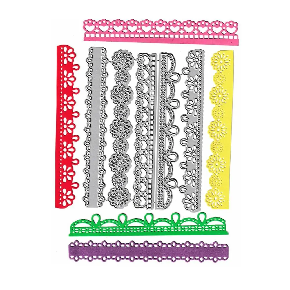 NVZBL 5pcs Lace Border Cutting Dies, Flower Love Heart Lace Die Cuts 12cm x 15cm | Metal Embossing Stencils for Card Scrapbooking - view 6