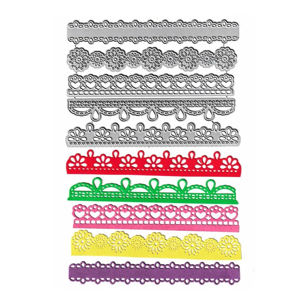 NVZBL 5pcs Lace Border Cutting Dies, Flower Love Heart Lace Die Cuts 12cm x 15cm | Metal Embossing Stencils for Card Scrapbooking - view 4
