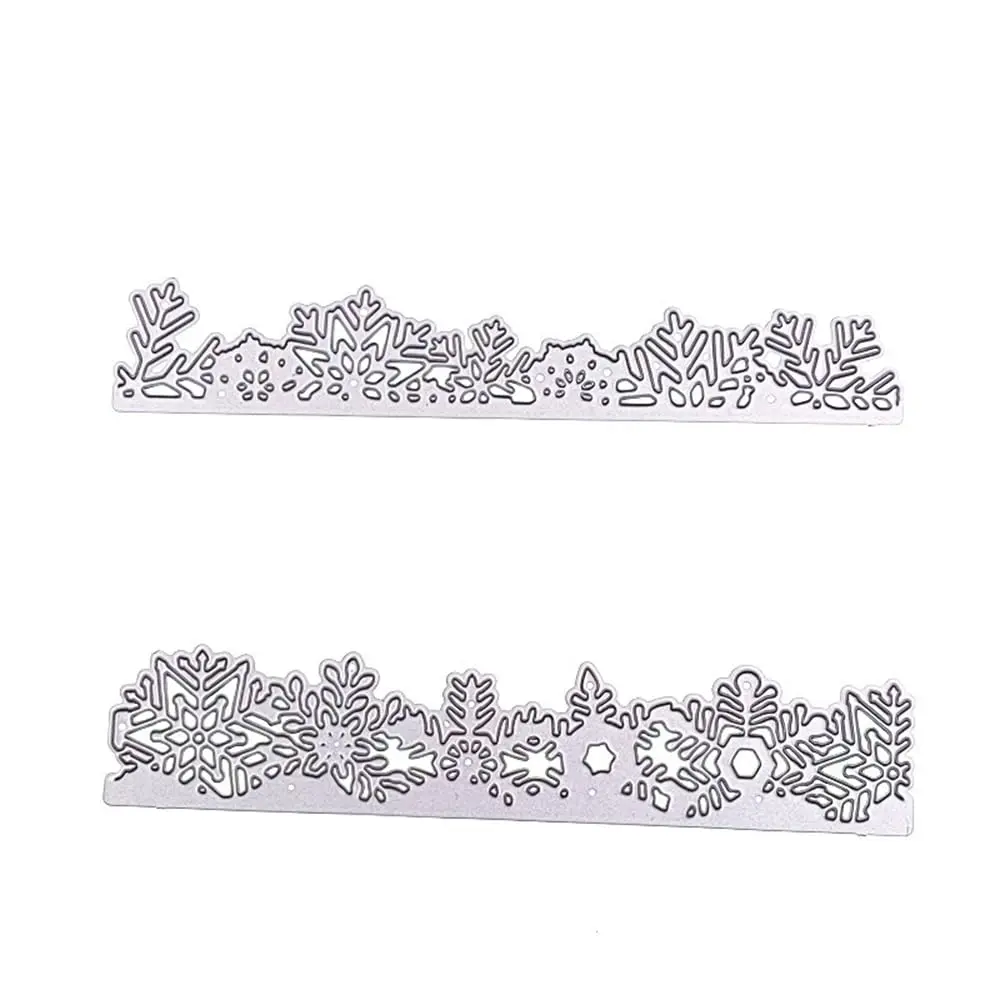 NVZBL Snowflake Lace Cutting Dies 2pcs | Winter Snow Border Embossing Stencils for Scrapbooking & DIY Crafts - view 6