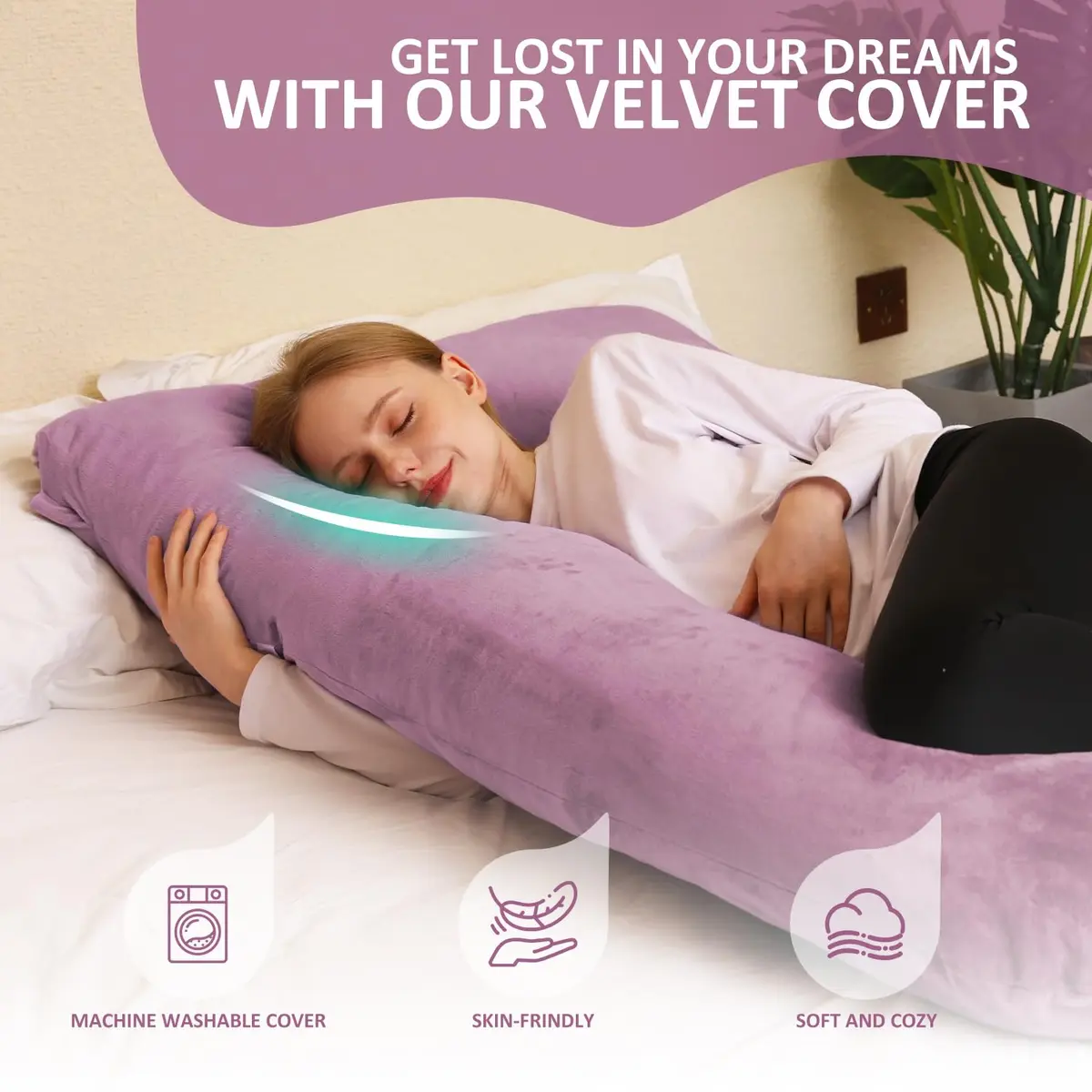 Chilling Home Pregnancy Pillows for Sleeping-U Shaped Full Body Pillow 58 inch | Symmetrical Support for Comfort & Postpartum Use - view 5
