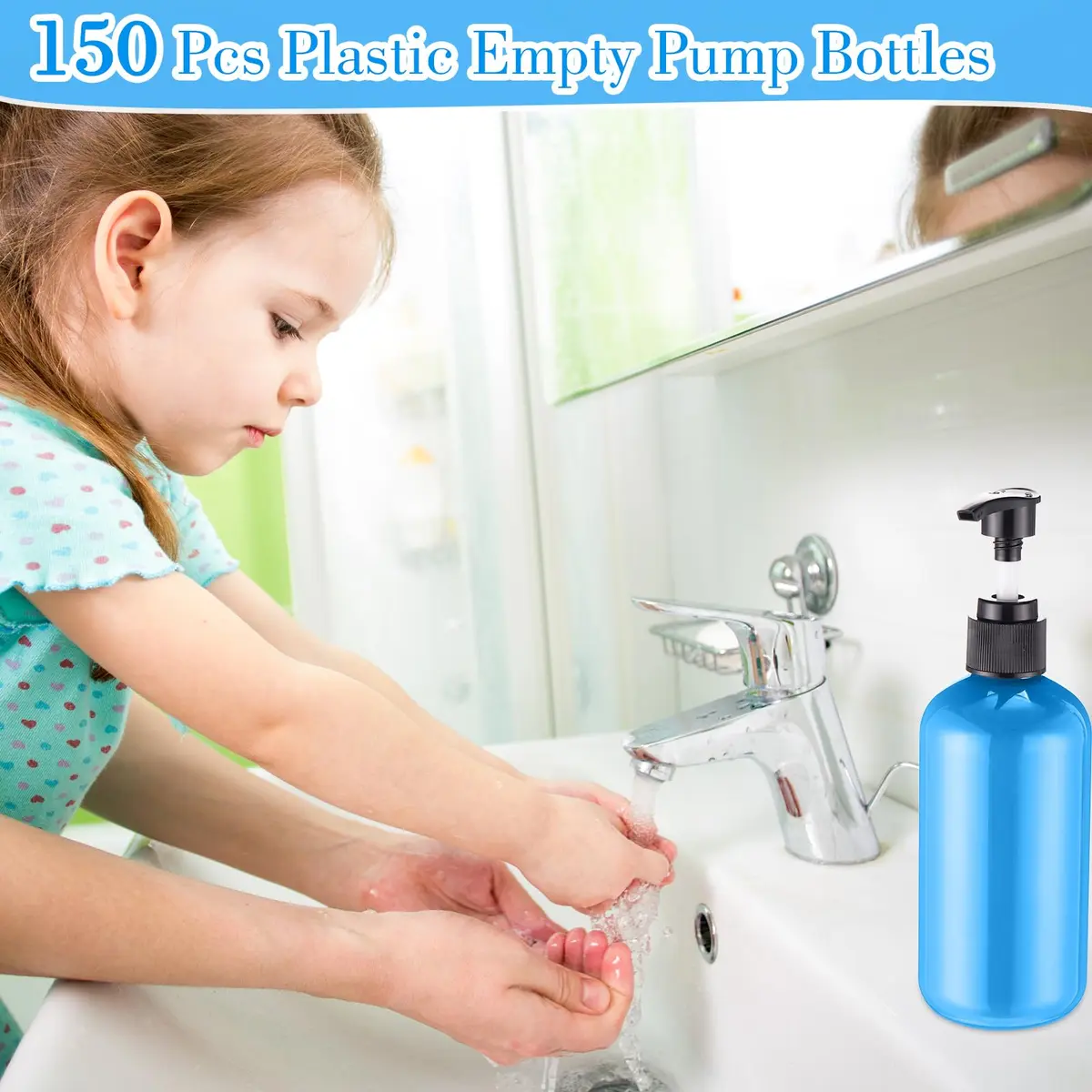 Hushee 150 Pcs 8 oz Plastic Pump Bottles | Leakproof Refillable Dispensers for Liquids - view 5