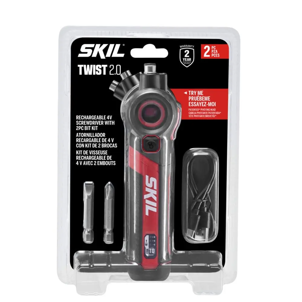 Skil Twist 2.0 Rechargeable 4V Screwdriver | Pivoting Head & USB-C Charging - main product image