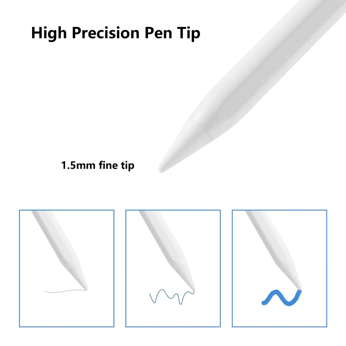 Waiktyne Stylus Pen for iPad Pro 13 inch M4, iPad Air M3 M2, iPad Mini A17 Pro, iPad 11th 10th 9th 8th 7th 6th Gen - White - view 5