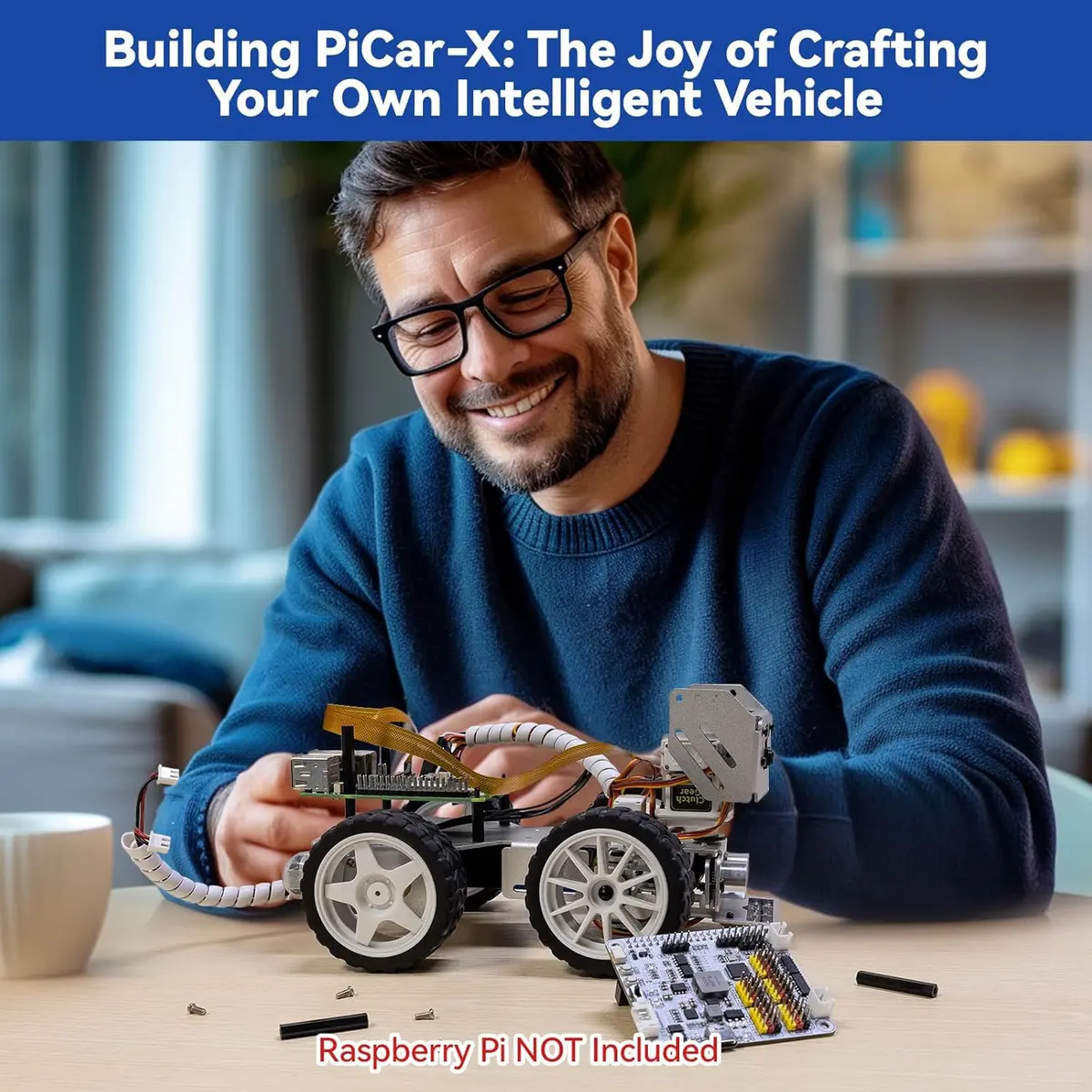 SunFounder PiCar-X AI Robot Smart Car Kit for Raspberry Pi 5/4/3B+/Zero 2w | Python & Scratch Programming - view 9