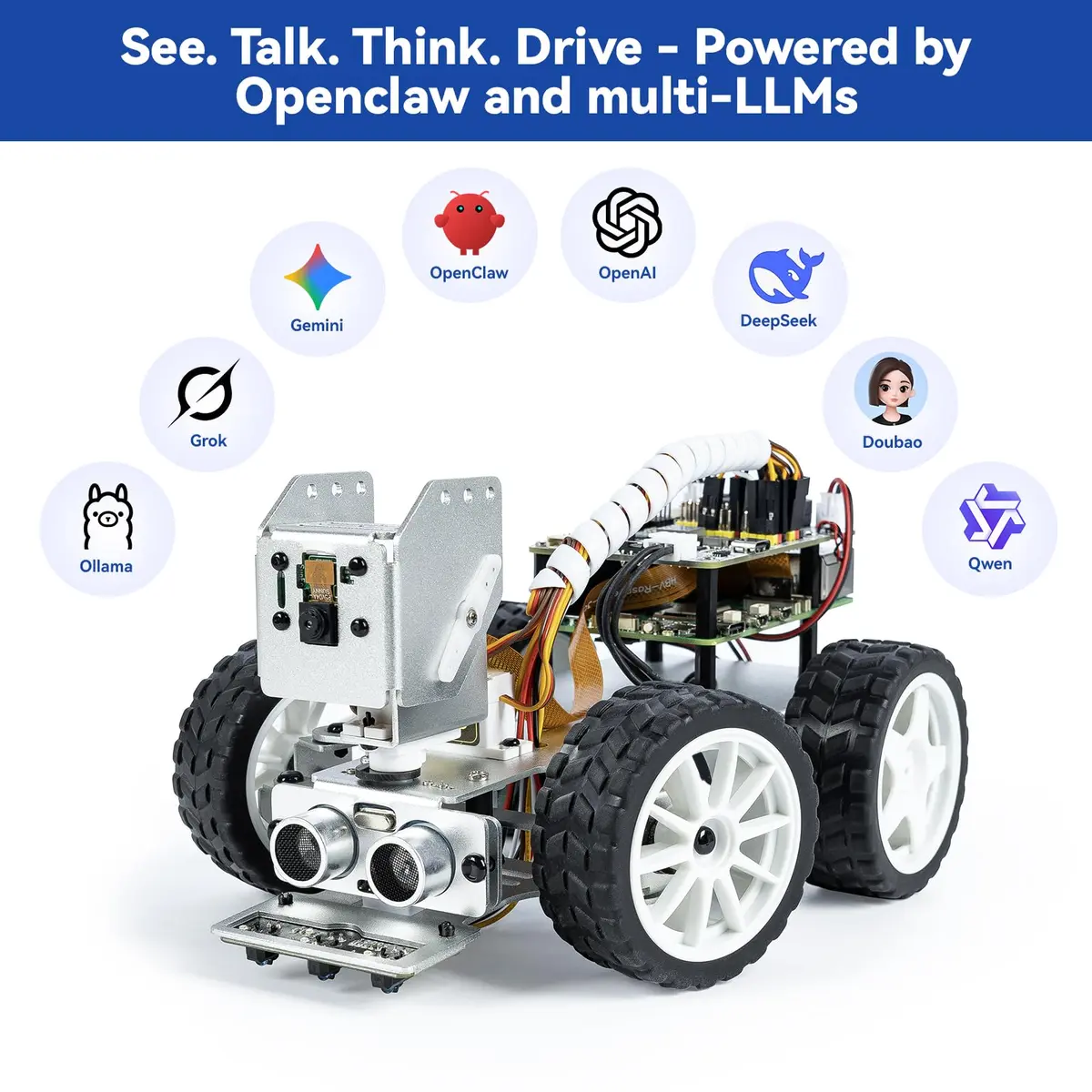 SunFounder PiCar-X AI Robot Smart Car Kit for Raspberry Pi 5/4/3B+/Zero 2w | Python & Scratch Programming - view 2