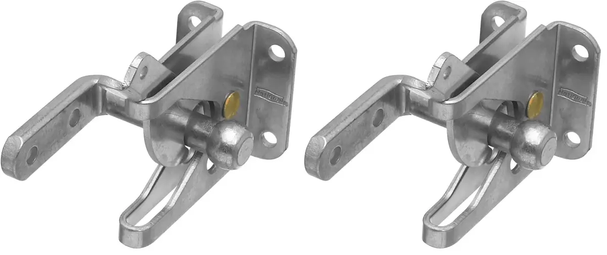 National Hardware N101-352 Automatic Gate Latch 2 Pack | Zinc Plated Alloy Steel for Out-Swing Gates - main product image