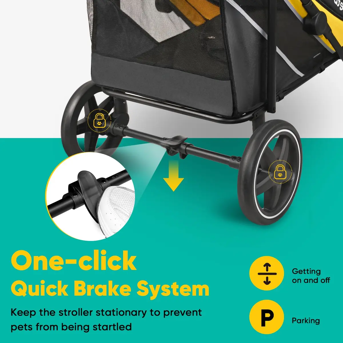Petbobi Dog Stroller for Large Medium Dogs up to 80 lbs | Dual Entry, All Terrain, One-Hand Fold - view 5