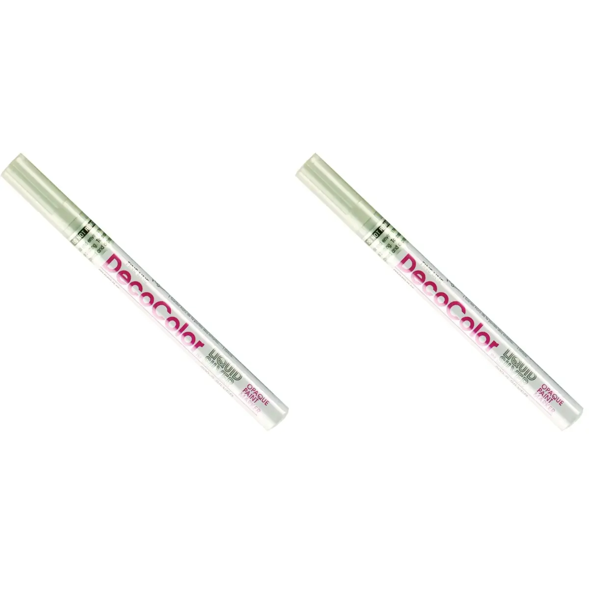 Marvy Uchida Deco Color Fine Point Paint Marker Silver (2-Pack) | Opaque Oil-Based for Crafts - main product image