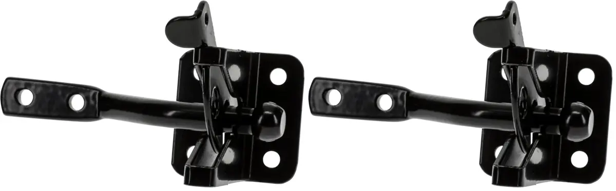 National Hardware Automatic Gate Latch N184-861 Black Pack of 2 | Heavy Duty Steel for Outswing Gates - main product image