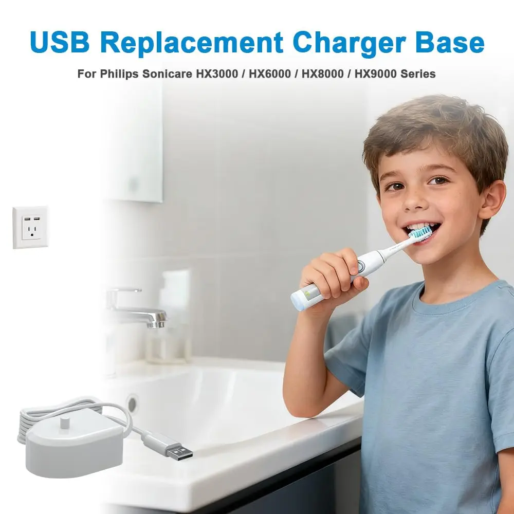HYGAMOCC Replacement USB Charger Base for Philips Sonicare Electric Toothbrush HX6100, Compatible with HX3000/HX6000/HX8000/HX9000 Series, Waterproof IP67 Portable Travel - view 3