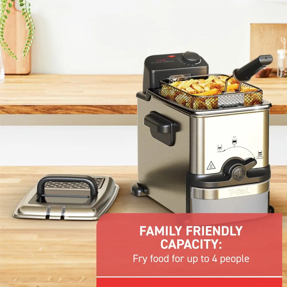T-Fal EZ Clean Compact Electric Deep Fryer 1.8L | Oil Filtration & Adjustable Thermostat - view 5