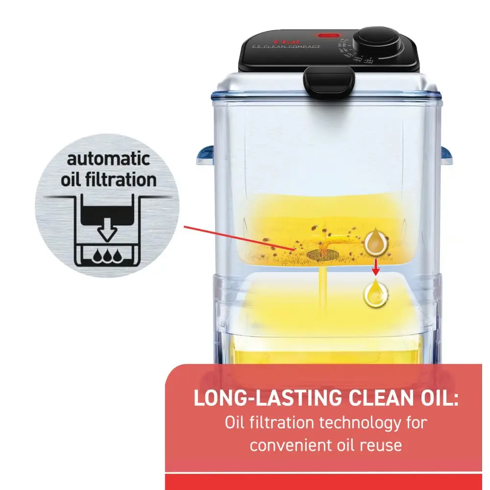 T-Fal EZ Clean Compact Electric Deep Fryer 1.8L | Oil Filtration & Adjustable Thermostat - view 2